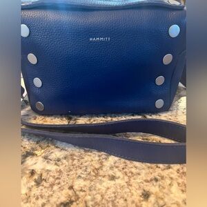 NWT, Hammitt Evan Crossbody Small Leather Bag in Jazz Blues/Brushed Silver
